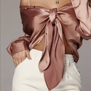 Rose Tie Front Top